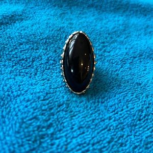 Black cocktail party ring